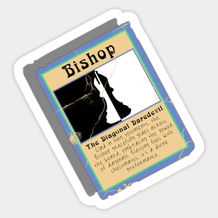 The Diagonal Daredevil Chess Bishop Trading Card Sticker